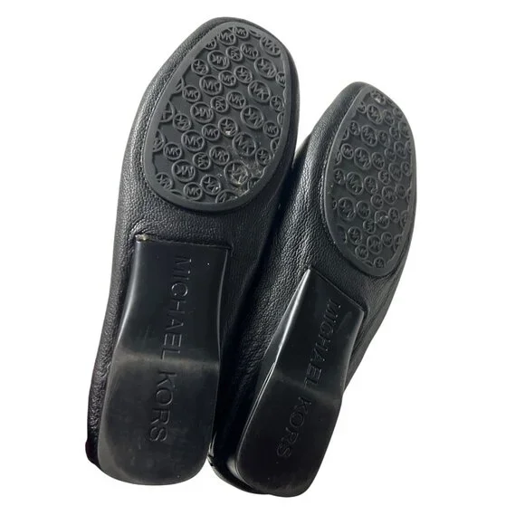 Michael Kors Black Leather Moccasin Loafers - Picture 8 of 9